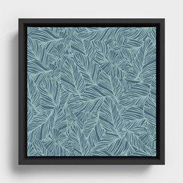 Tropical pattern, palm leaves seamless vector floral background. Exotic plant. Summer nature jungle print. Framed Canvas