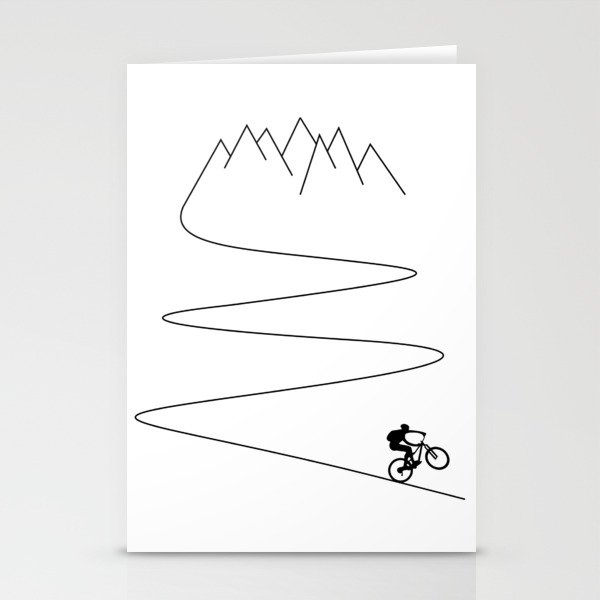 Mountain Bike Cycling Downhill Cyclist Bicycle Stationery Cards