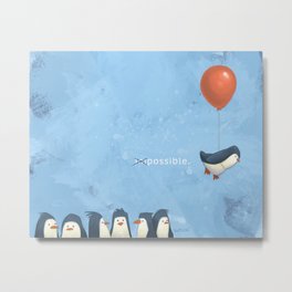 Penguin Possible Metal Print | Animal, Children, Illustration, Painting 