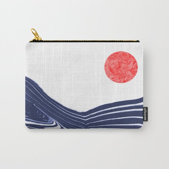 Furoshi - spilled ink marble water wave painting sun sea waves water aqua seaside abstract minimal Carry-All Pouch
