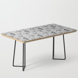 Light Grey and Black Hand Drawn Dog Puppy Pattern Coffee Table