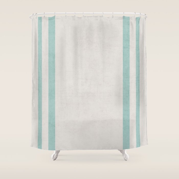 french linen robins egg blue Shower Curtain by her art Society6