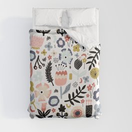Naive Floral Scandinavian Design Duvet Cover