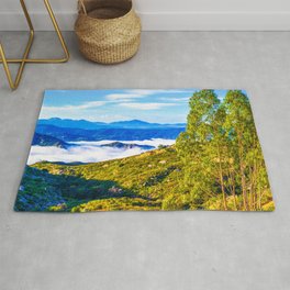 Above the Clouds Rug | Clouds, Trees, Green, Beautiful, Travel, Jamul, Pretty, Photo, Color, California 