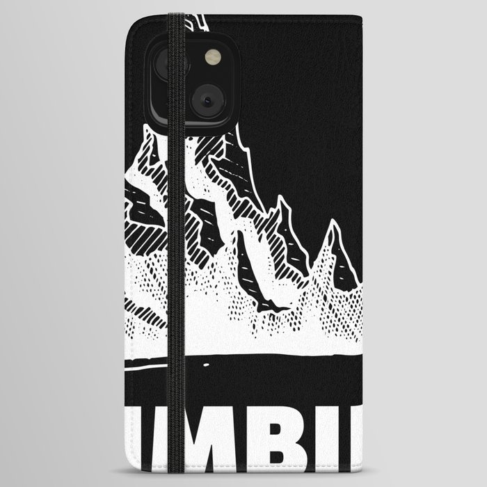 I love climbing Stylish climbing silhouette design for all mountain and climbing lovers. iPhone Wallet Case