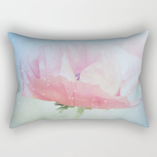 Snowflakes Poppies Rectangular Pillow