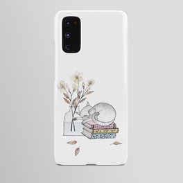 Cat with books and flowers Android Case