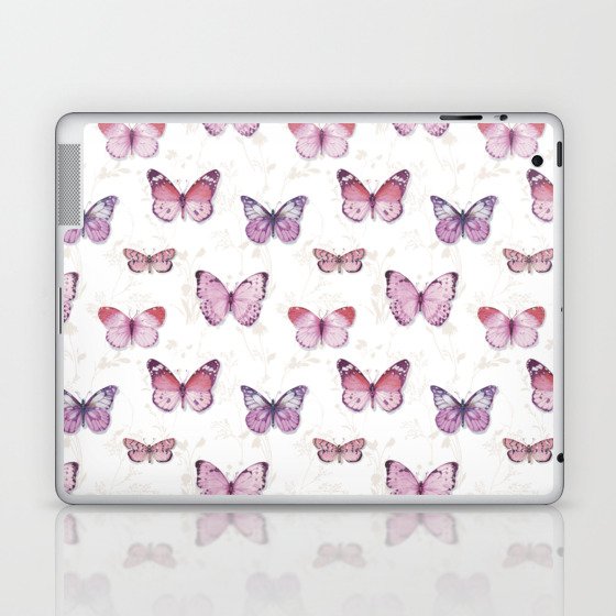 Obviously Pink Butterflies Laptop & iPad Skin