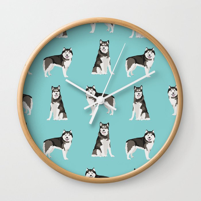 Alaskan malamute  dog breed pet lover malamute gifts Wall Clock