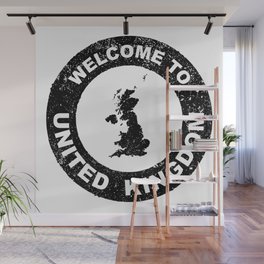 Rubber Ink Stamp Welcome To United KIngdom Wall Mural