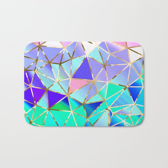 Rainbow Geometric pattern #6 Bath Mat