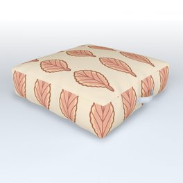 Fall Scalloped Leaf Pattern Outdoor Floor Cushion