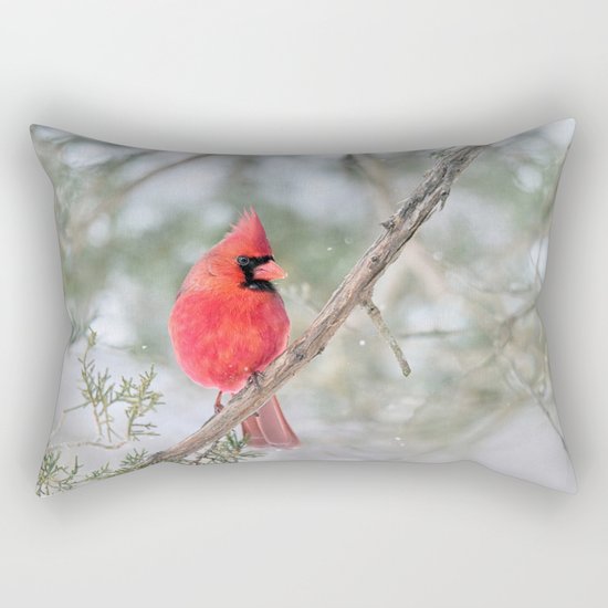 Winter's End Cardinal Rectangular Pillow