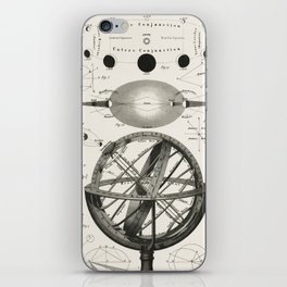Antique Astronomy Drawing of Vintage Spheres, 1849 iPhone Skin
