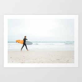 Beach - Surfer - Ocean - Minimal - Sea - Travel photography Art Print