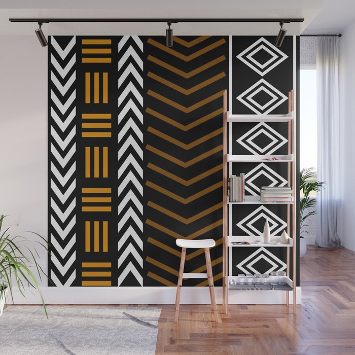African Mud Cloth Pattern Wall Mural