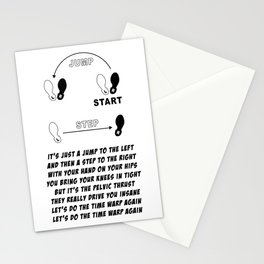 TIME WARP- WITH LYRICS (THE ROCKY HORROR PICTURE SHOW) Stationery Card