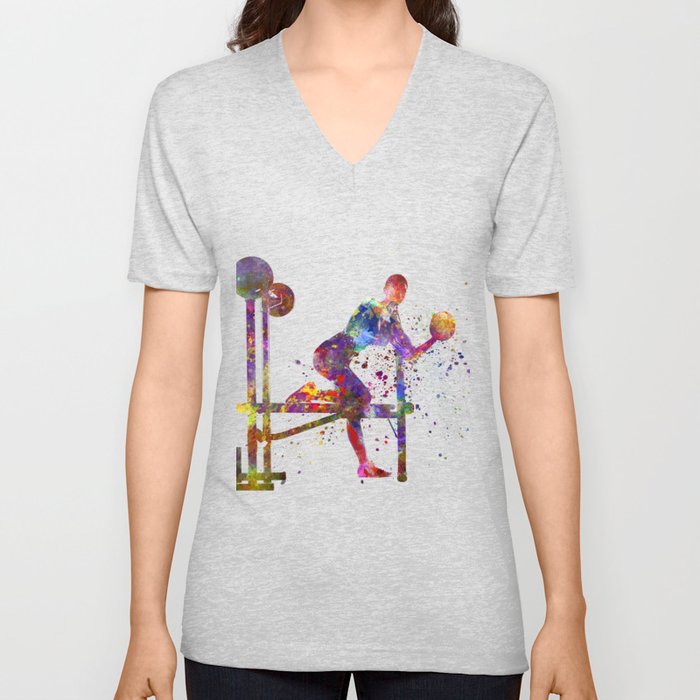 fitness in watercolor V Neck T Shirt