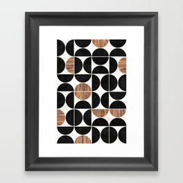 Mid-Century Modern Pattern No.1 - Concrete and Wood Framed Art Print