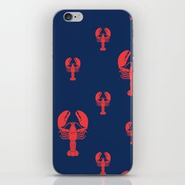 Lobster Squadron on navy background. iPhone Skin