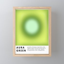 Spiritual Green Aura Gradient Ombre Sombre Abstract  Framed Mini Art Print
