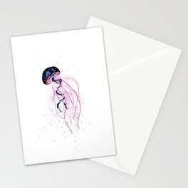 the dance - jellyfish and bubble (pink / purple) Stationery Cards