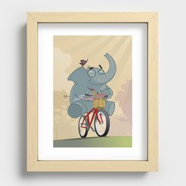 Mr. Elephant & Mr. Mouse 'Bicycle' Recessed Framed Print