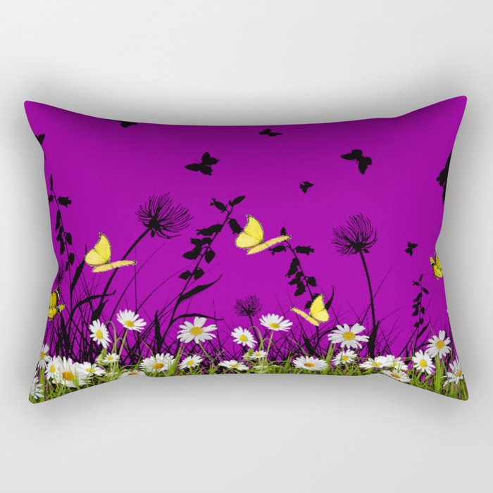 Daisies and Butterflies Rectangular Pillow
