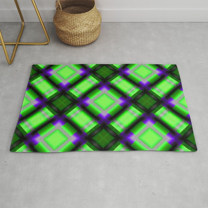 Square pattern serie 1 gree Rug