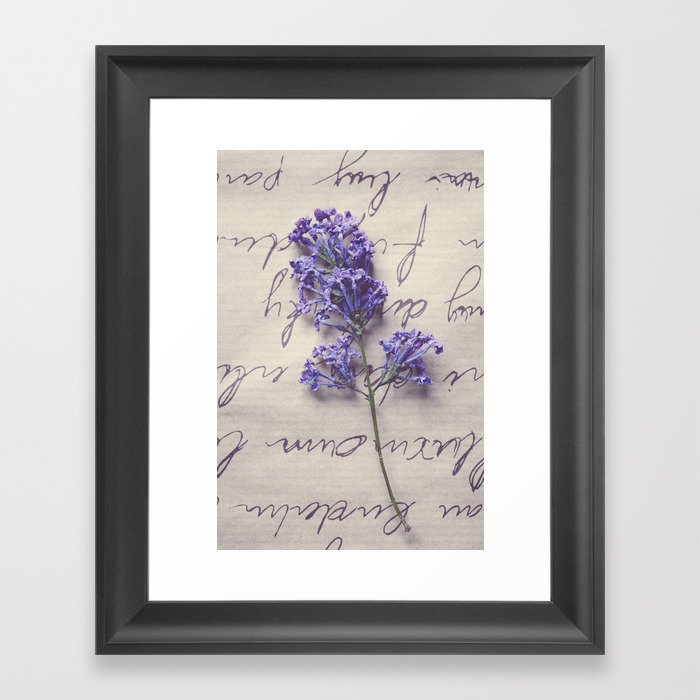 Love Letter With Lilac Framed Art Print