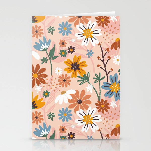 hand-painted-abstract-floral-pattern Stationery Cards