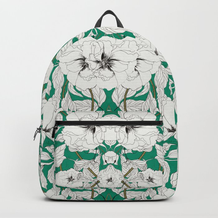 green peonies Backpack