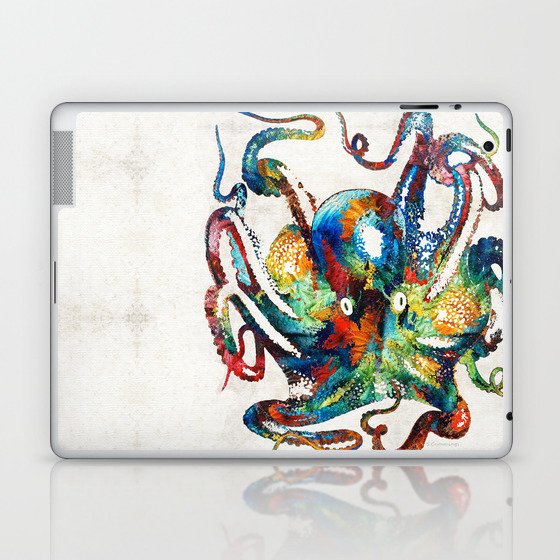 Colorful Octopus Art by Sharon Cummings Laptop & iPad Skin