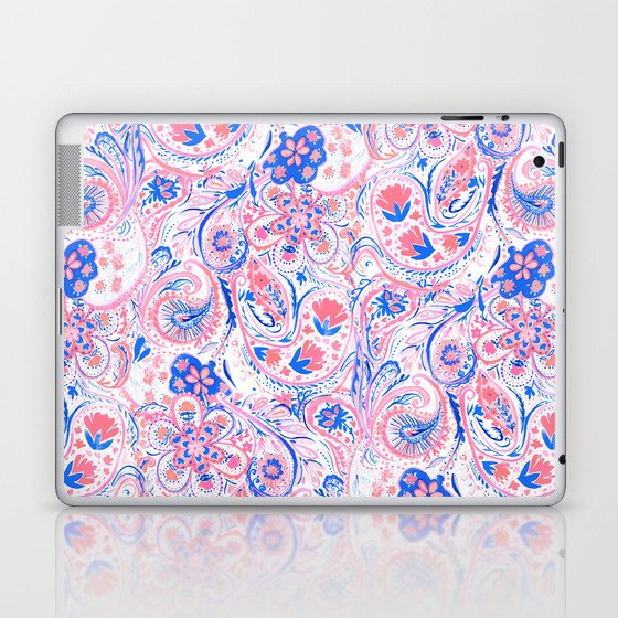 Paisley Watercolor Blue Laptop & iPad Skin