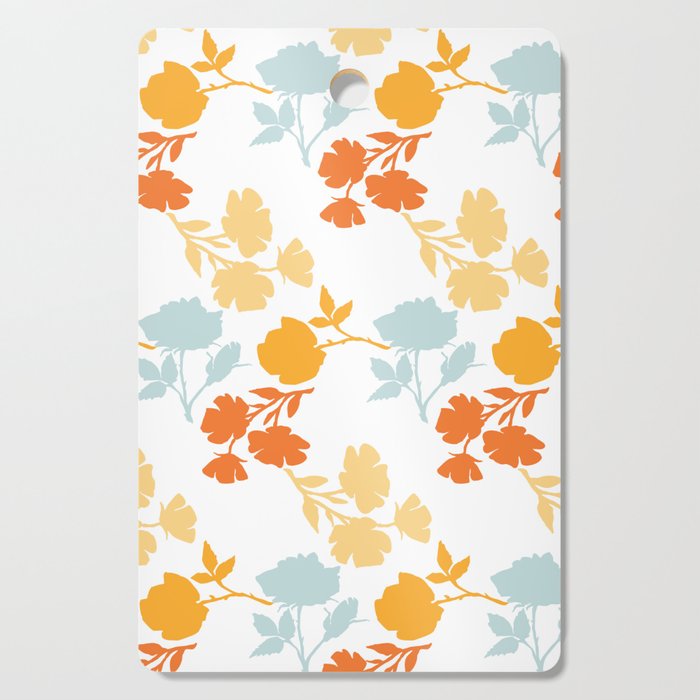 Orange  colorful Flower Pattern Cutting Board