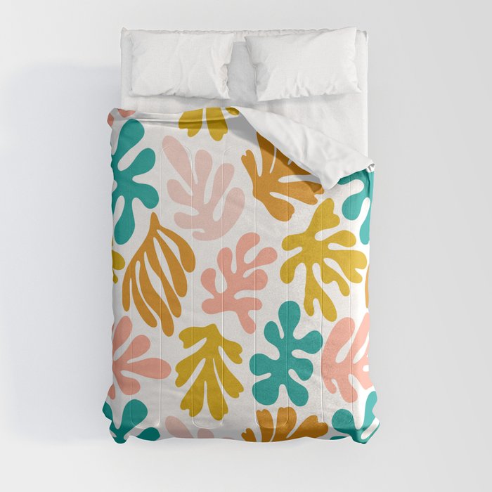 Matisse Inspired Colorful Leaf Pattern Comforter