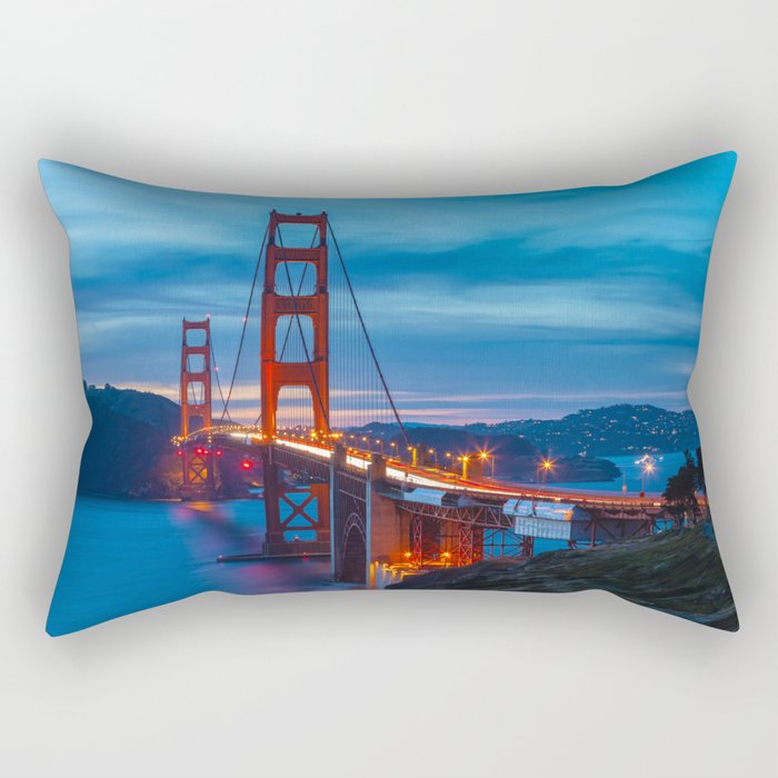 Golden Gate at Nightfall Rectangular Pillow
