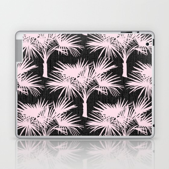 Retro Pink Palm Trees on Charcoal Laptop & iPad Skin