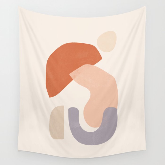 Pastel Shapes Wall Tapestry