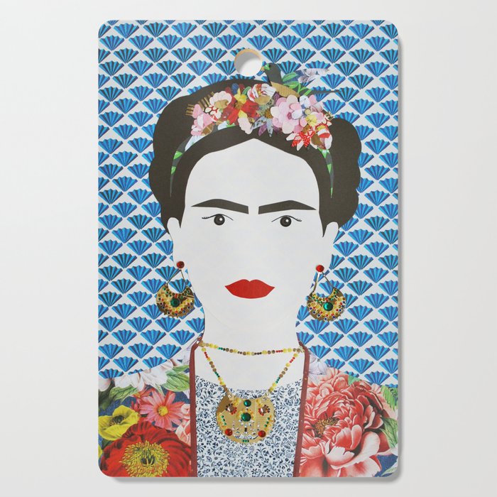 Frida Kahlo printed reproduction of an original papercraft illustration Cutting Board