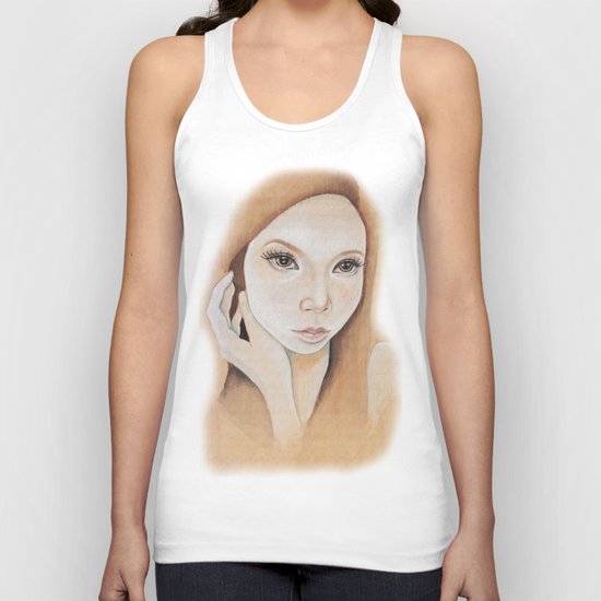 Self Portrait on Wood Unisex Tank Top