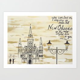 New Orleans Art Print | Abstract, Painting, Mixed Media 