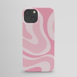 Modern Retro Liquid Swirl Abstract in Pretty Pastel Pink iPhone Case