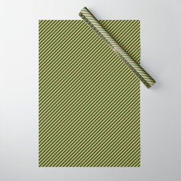 [ Thumbnail: Dark Salmon & Dark Green Colored Lines/Stripes Pattern Wrapping Paper ]