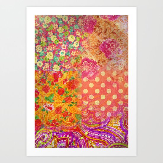 Retro patterns Art Print