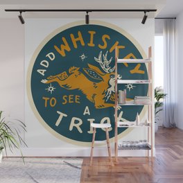 "Add Whiskey To See A Trick" Funny Jackalope Art V.2 Wall Mural