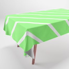Diagonal Lines (White & Lime Pattern) Tablecloth