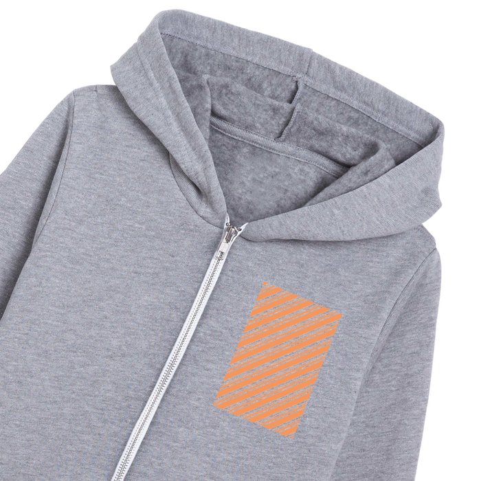 Simple Orange Holiday Stripes Modern Collection Kids Zip Hoodie