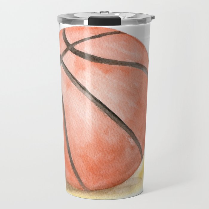 Basketball Watercolor Travel Mug By Susanwindsor Society6