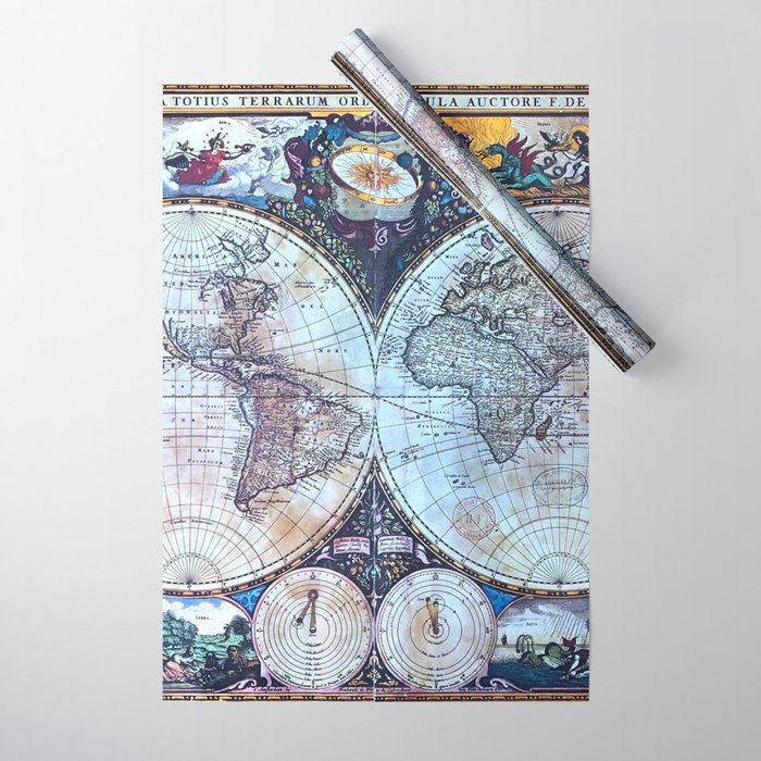 Vintage world map Wrapping Paper